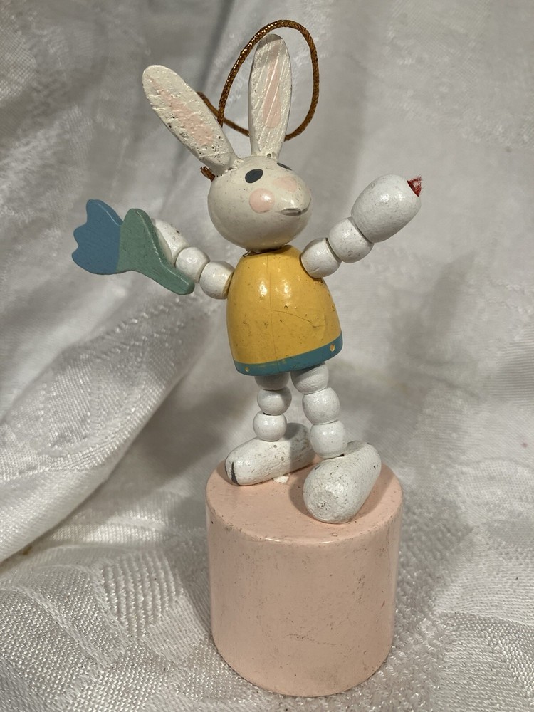 Easter Bunny Wood Push Puppet