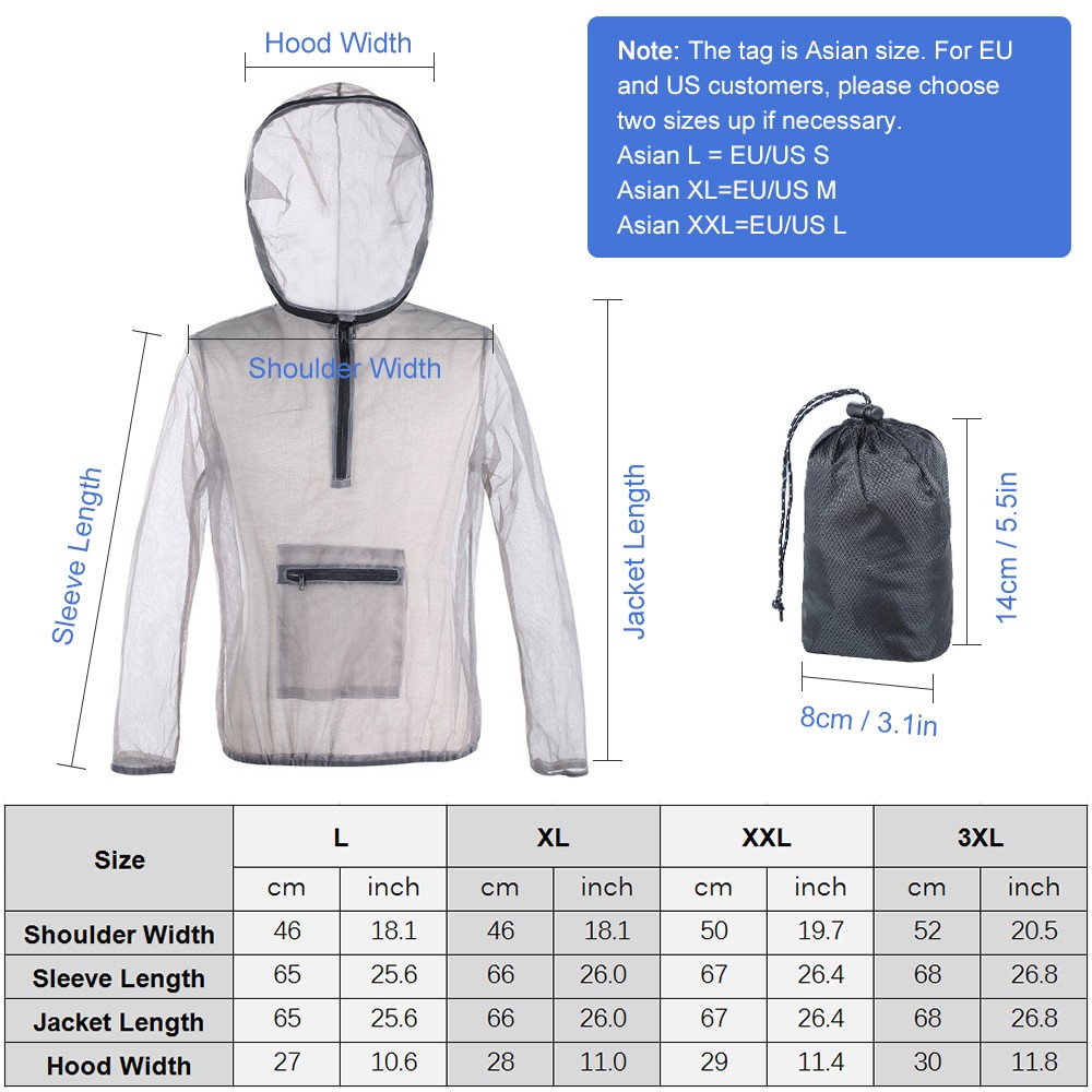 Mesh Hooded Bug -mosquito See Through Q9Q9