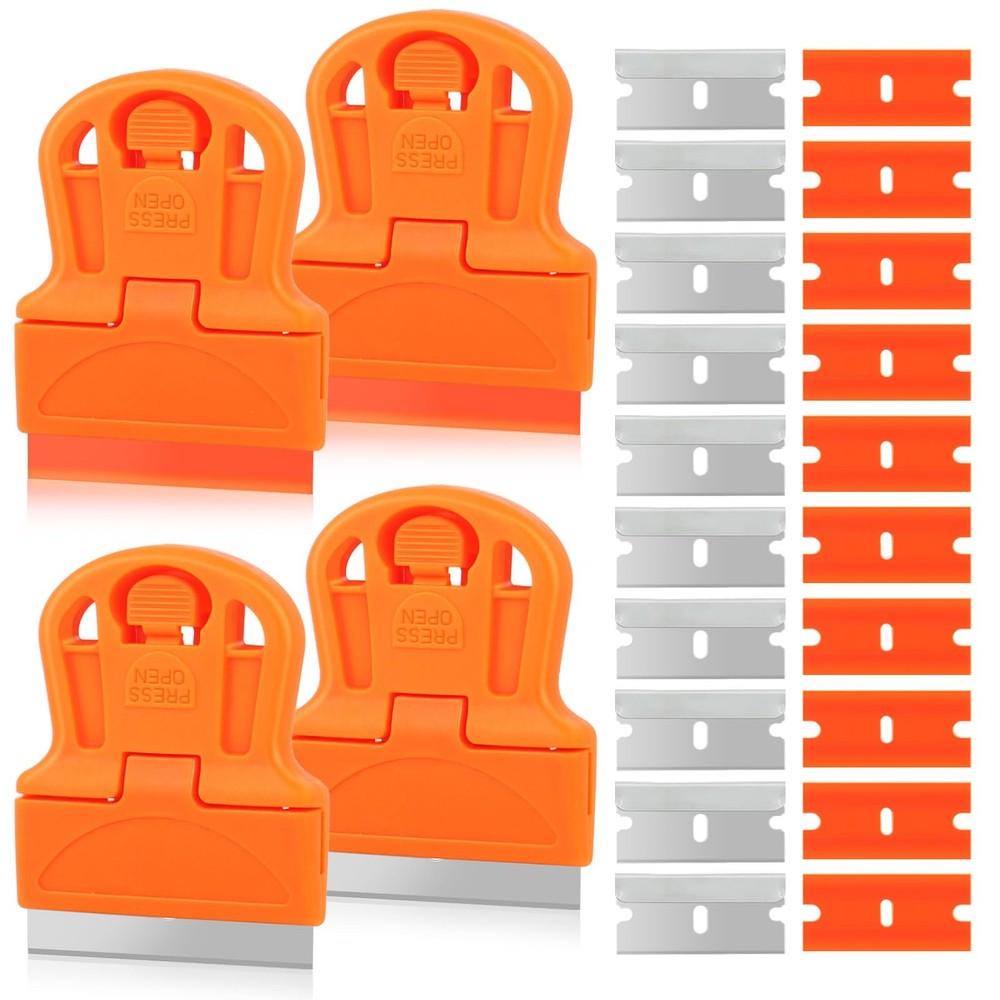 WEGAZ-4 Pcs Mini Plastic Razor Blade Scraper Tool-Suitable for Cleaning...