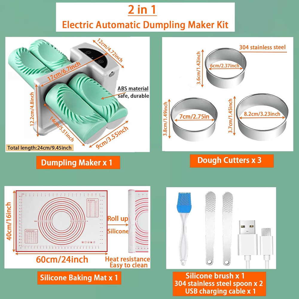 Electric Dumpling Maker Two Sizes Double Head Automatic Electric Dumpling Maker