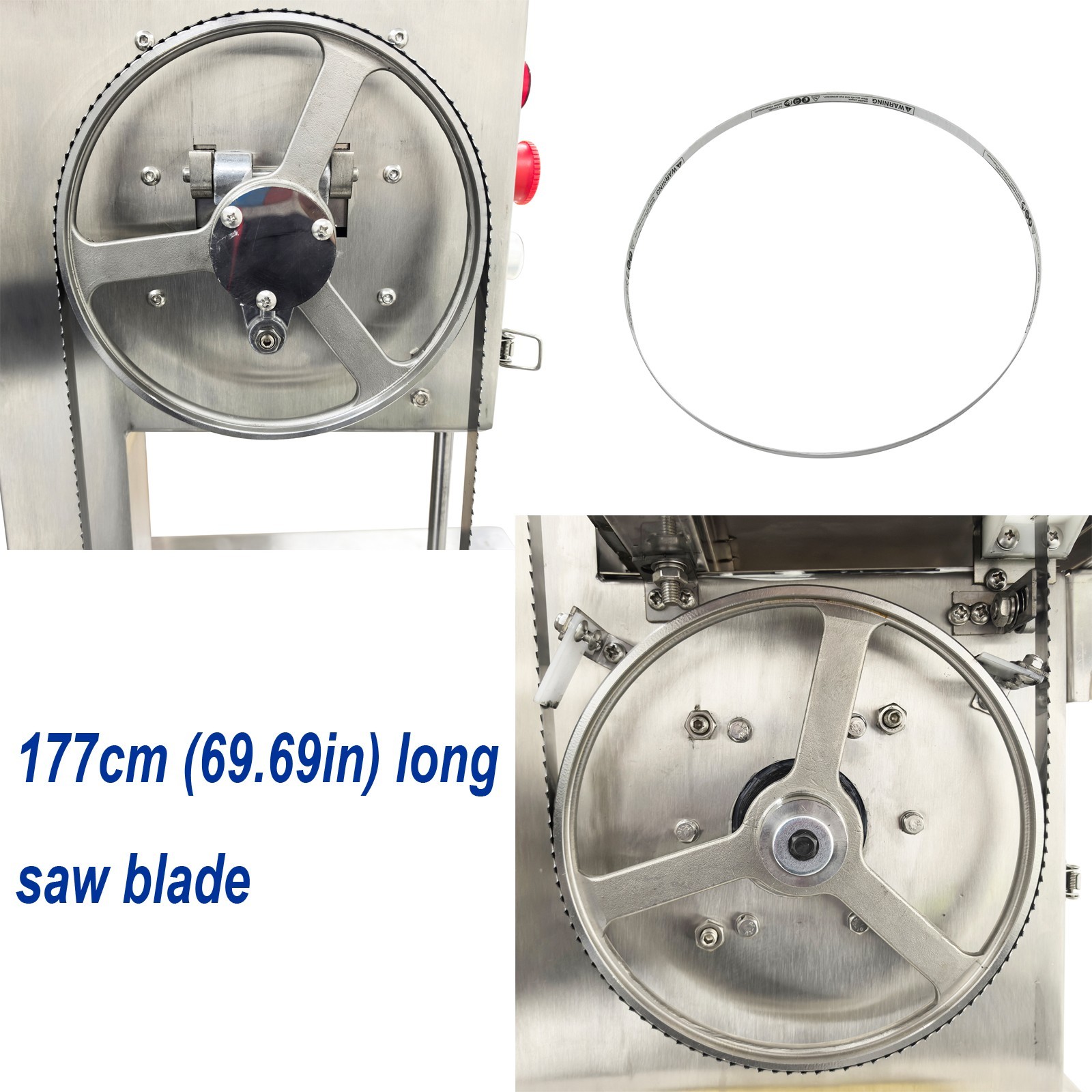 Electric Bone Saw Commercial Frozen Meat Cutter Stainless Steel Band Saw 110V