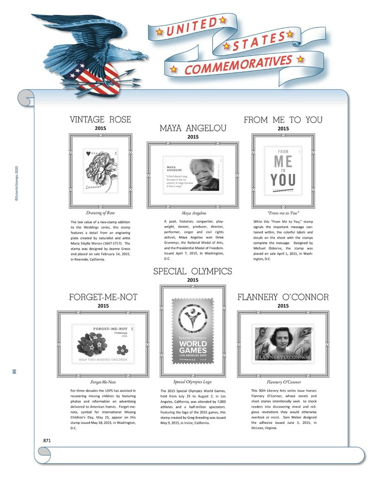 2015 U.S. Commemorative Singles COMPLETE Supplement (White Ace Alternative)