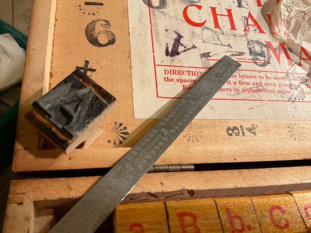 Fulton Chart & Sign Maker Rubber Stamps In original box.
