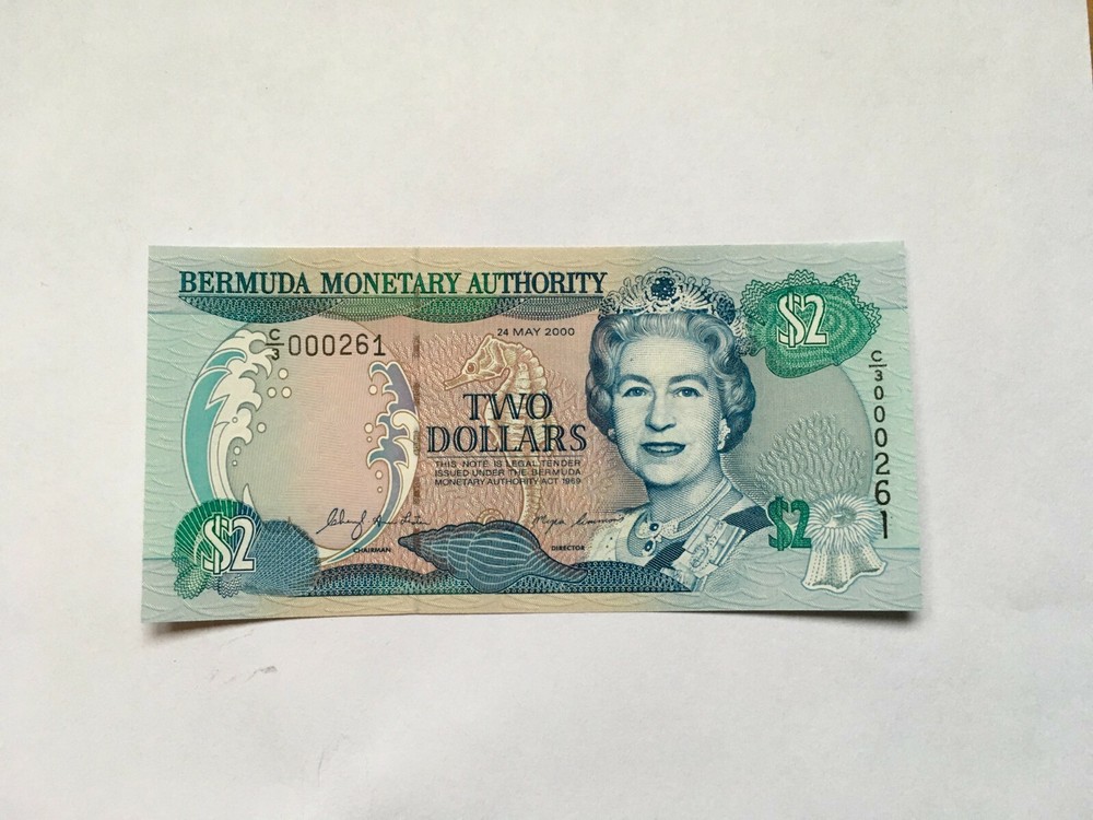 Bermuda P-50a $2 dollars 2000 low number CU+