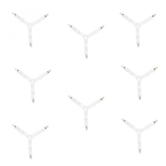 8pcs Triangle Bed Sheet Clips, Durable Elastic Fasteners for Secure Bedding