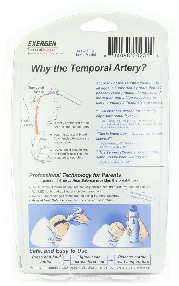 Exergen Thermometer, Temporal Scanner (1 unit)