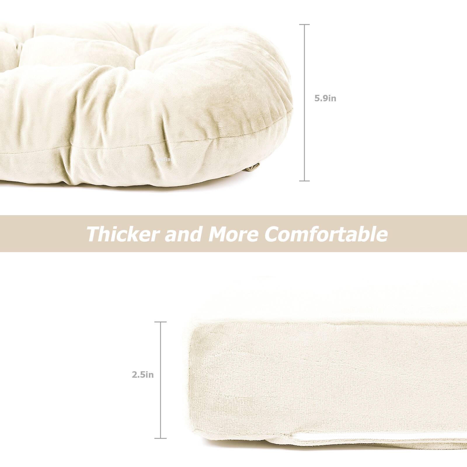 Velvet Glider Rocker Replacement Cushions w/ Storage 5Pcs Back/Seat/Ottoman/Arms