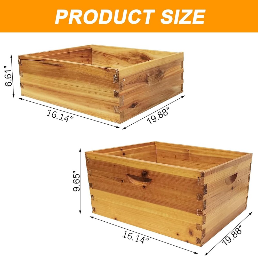 3-Layer Bee Hive Without Frames, Langstroth Beehive Kit 2 Deep 1 Medium