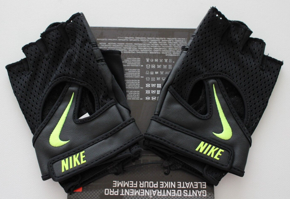 Nike Pro Elevate Training Gloves Womens Large Black/Volt