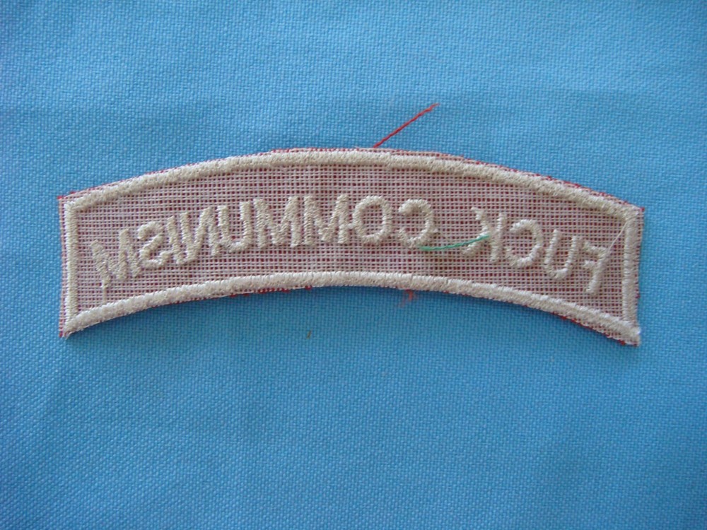 VIETNAM WAR TAB PATCH, US F...K COMMUNISM