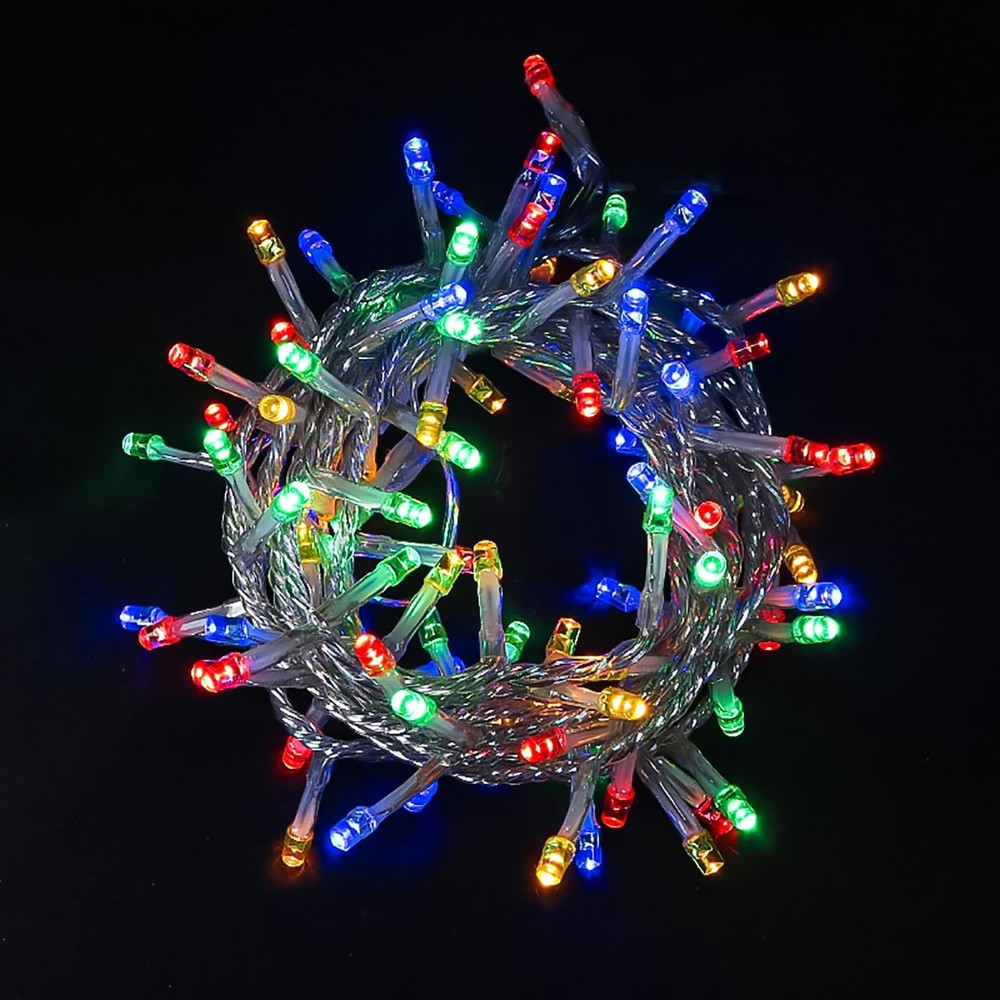 Multicolor Christmas String Lights - 100 LED String Lights Plug in for Tree, ...