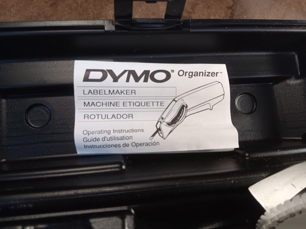 Vintage Dymo Organizer Label Maker with Case, Multiple Wheels