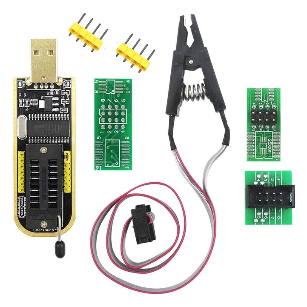 CH341A SOIC8 SOP8 Flash Chip, EEPROM Programmer IC BIOS Test Clip 24 25 Series