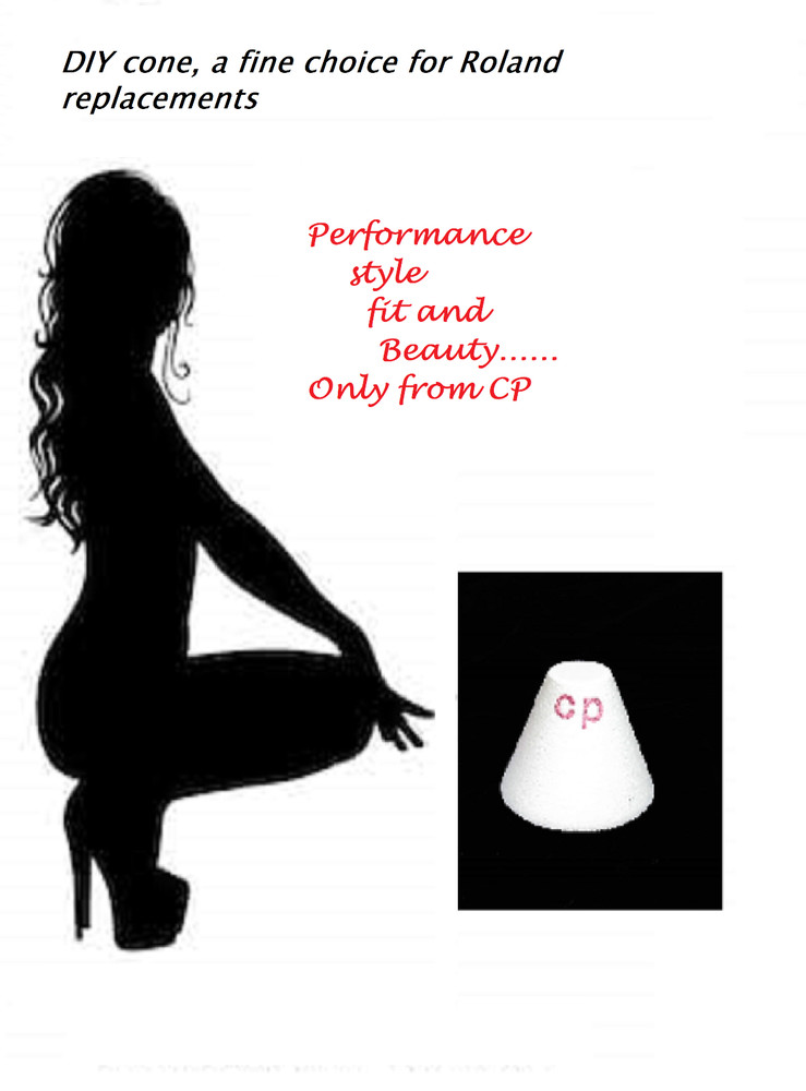 1 Roland replacement Diy e-drum trigger Cone by Convertible Percussions