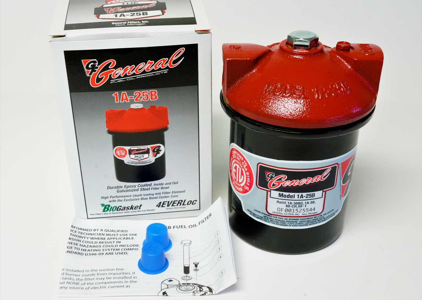 1A-25B General Wool Fuel Oil Filter and Housing 3/8" refill 1A-30, 88-CR, RF-1