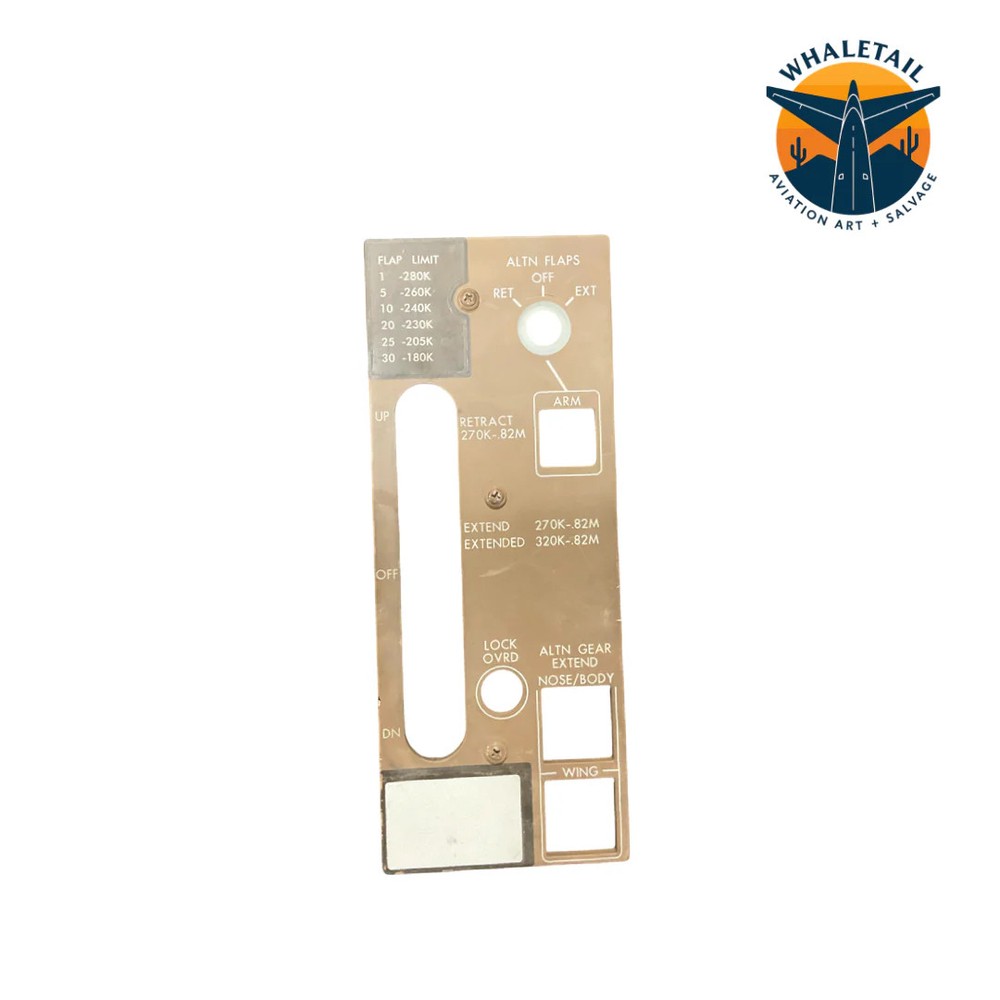 Boeing 747-400 Throttle Quadrant Flap/Gear Control Panel Faceplate