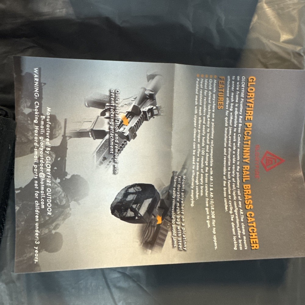 Shell catcher Gloryfire Pic Rail Brass Mountable Quick Unload