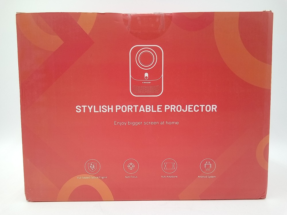 KINHANK Portable Projector KP1 1080p Auto Focus 4K Decoder