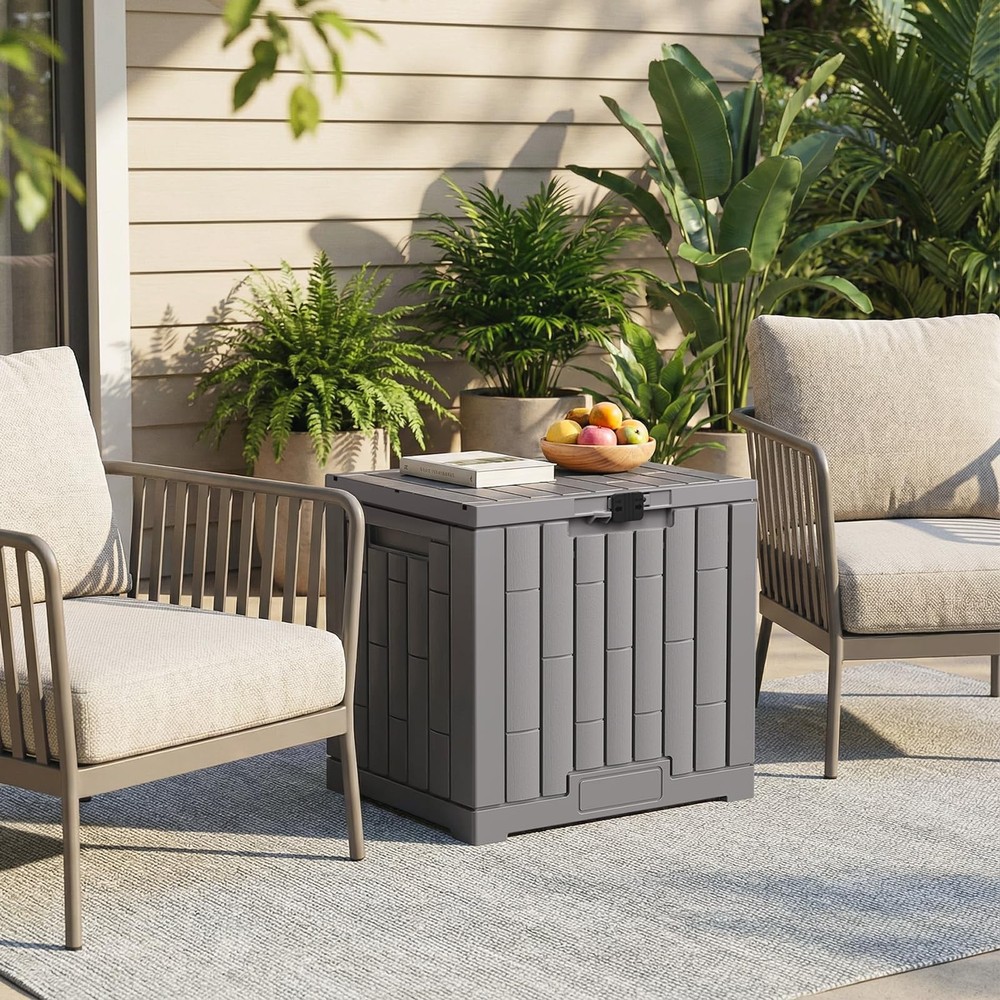 Deck 30 Gal, UV Resistant & Waterproof Outdoor Storage with Lock, Easy Assemb...