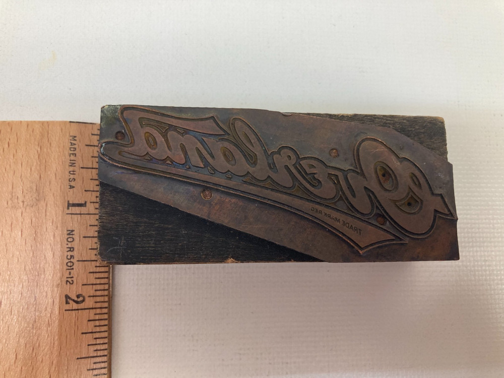 Printing Letterpress Printers Block Overland Car Script