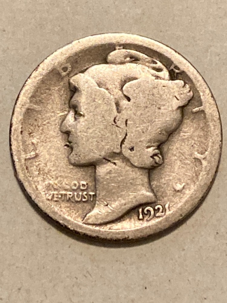 1921  Silver Mercury Dime  Nice