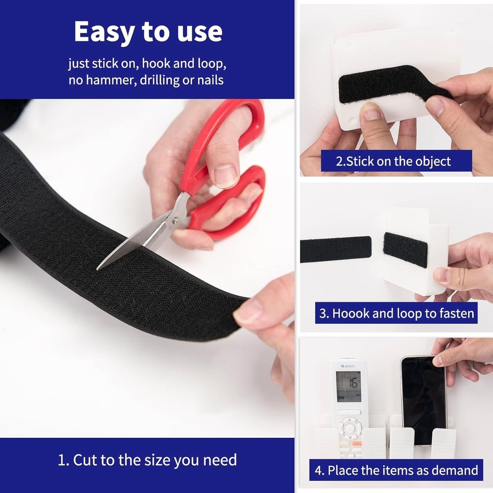 4ft x 1 in. Hook and Loop Rolls Sticky Back, Double-Sided Command Adhesive St...
