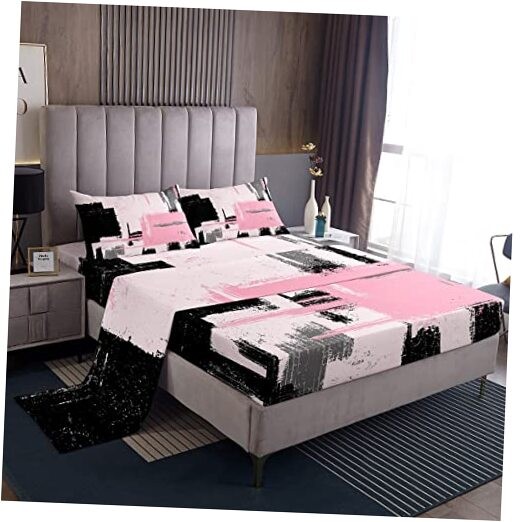 Abstract Sheets with Deep Pocket Fitted Sheet Modern Abstract King Multi 11