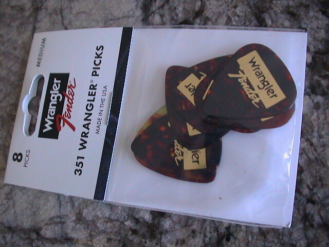 FENDER X WRANGLER PICKS 351 SHAPE TORTOISE SHELL 8PC/PACK 198-0351-040 NEW!