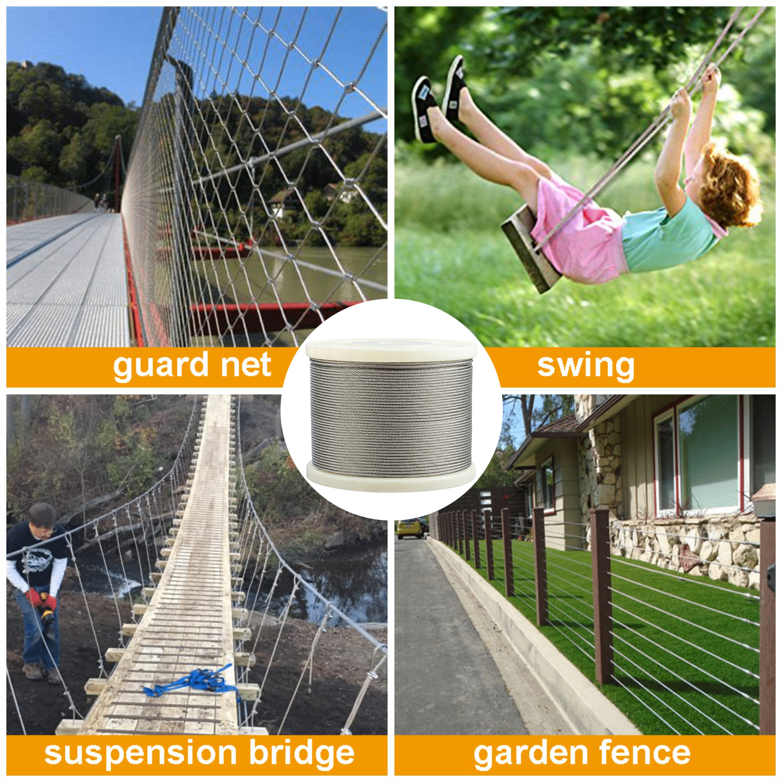 All New 1000ft Length 1/8” 316 Stainless Steel Wire Rope for Railing Decking