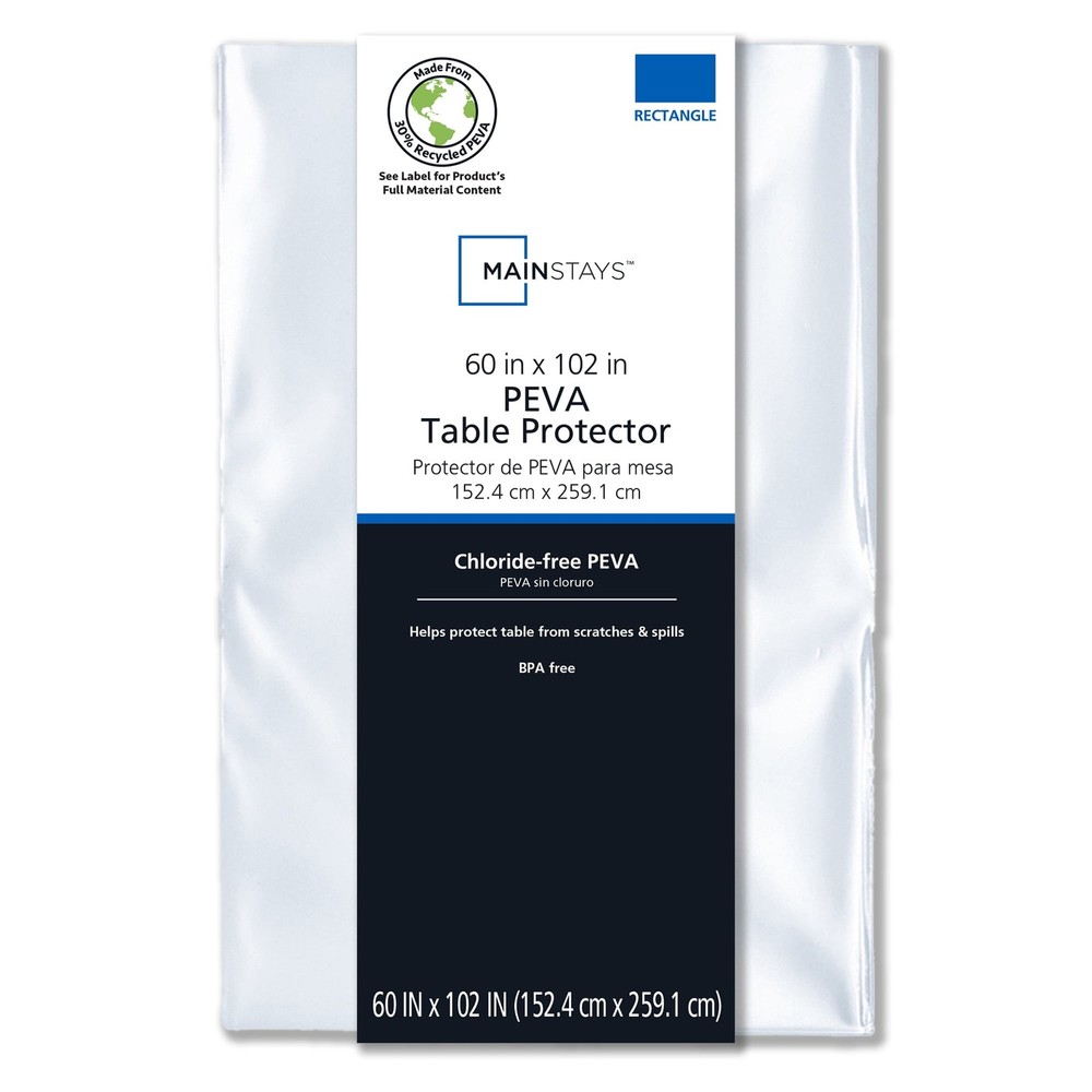 Mainstays Clear PEVA Table Protector 60" x 102" Rectangle