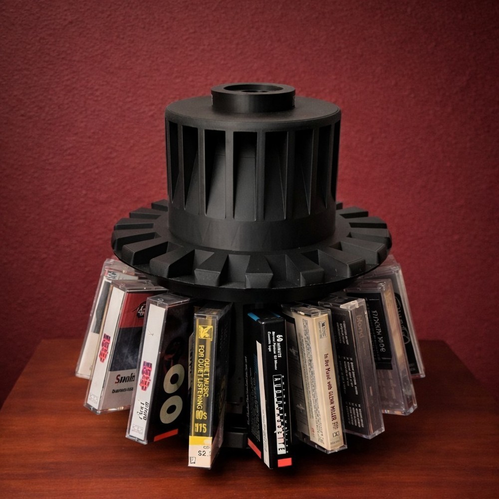 Cassette Storage Carousel 3D printed