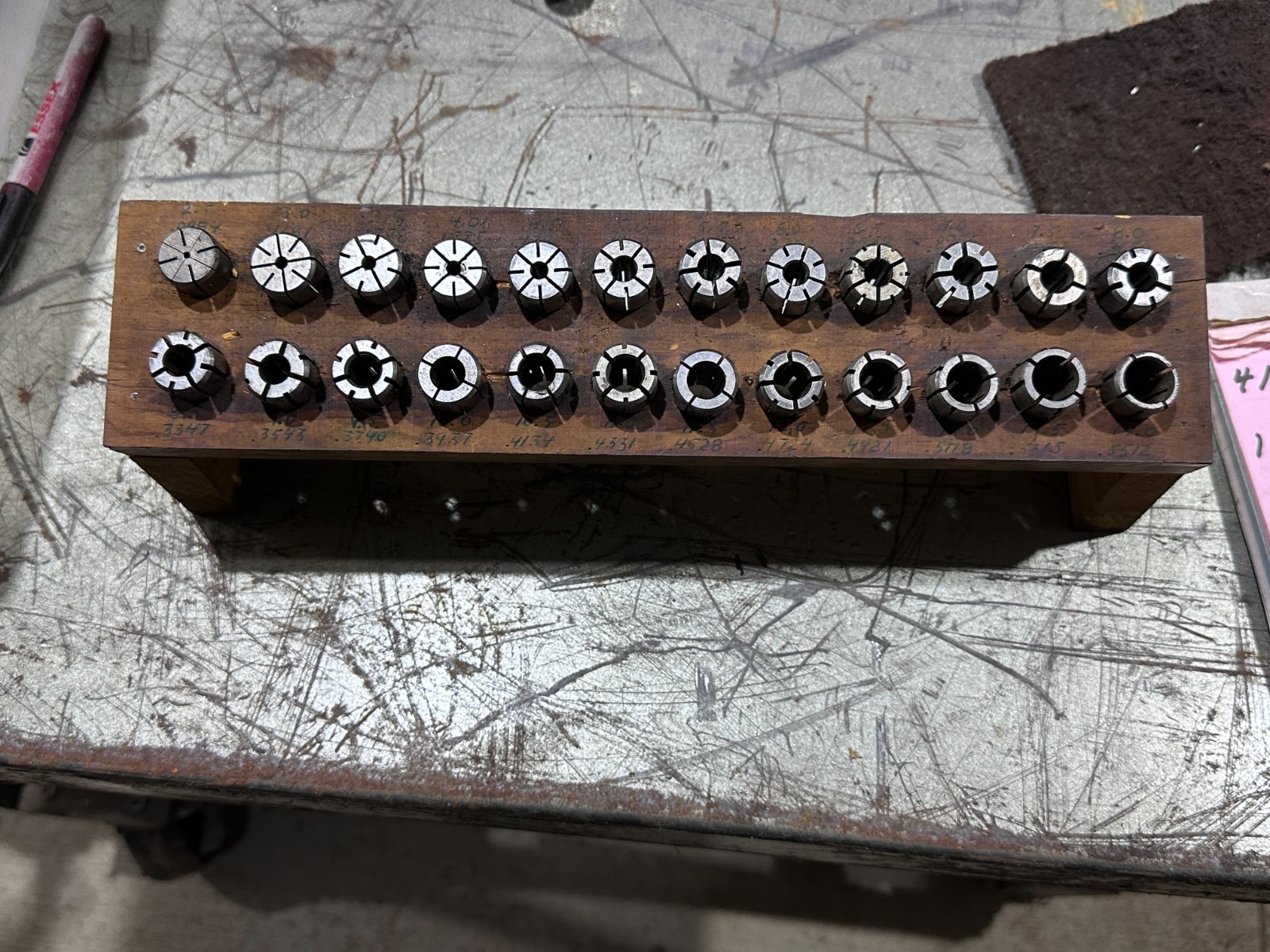 200DA Metric Collets - Set of 24, Mostly Kennametal Brand, 2.5mm - 14mm