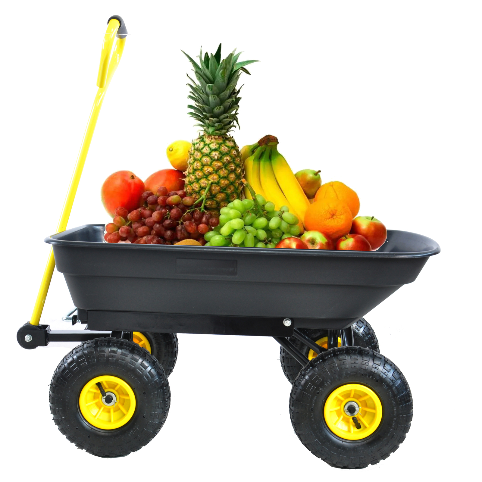 Wheelbarrow Heavy Duty Wagon Garden Cart Yard Dump Lawn Utility Outdoor Black
