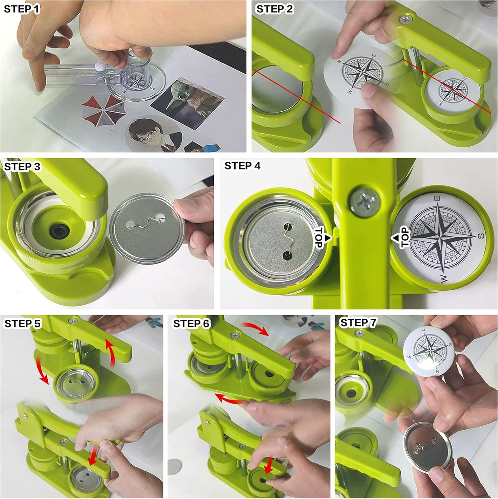 Button Maker Machine 58Mm Pin Badge Maker Installation-Free DIY Pin Badge Button