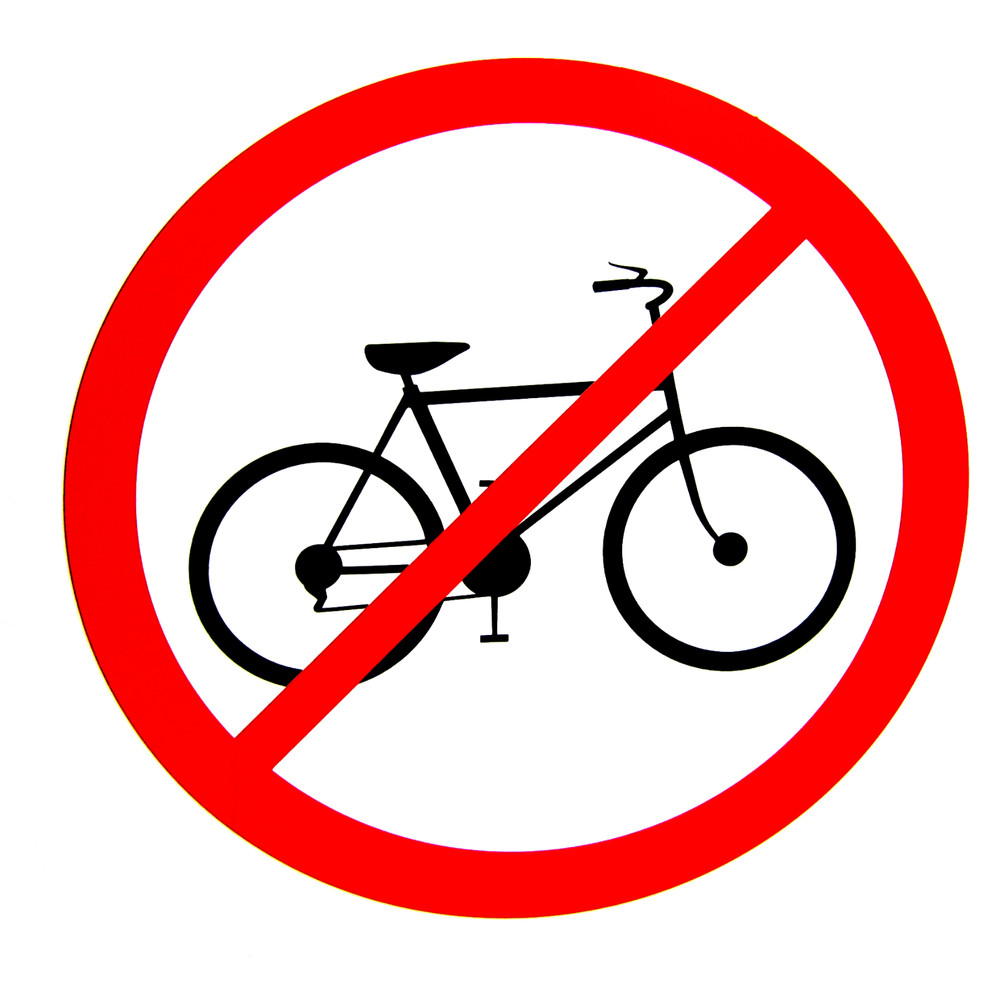 No Bicycle Sticker Decal XV
