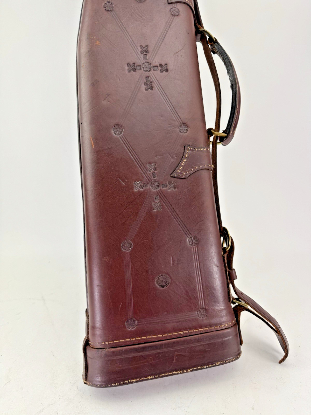 Rare Antique Leg o Mutton Abercrombie Fitch Shotgun Gun Case Leather Tooled