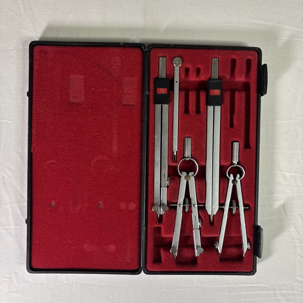 Post drafting Instruments Set 38 JF - 060 Drafting Instruments and Case.
