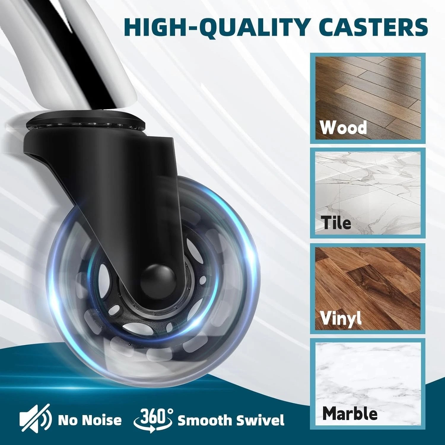 PU Leather Rolling Stool - 400lbs Capacity, Perfect for Tattoo & Beauty Studios