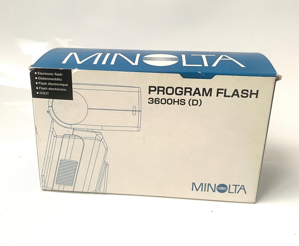 Minolta Program Flash 3600HS (D) Shoe Mount Camera Flash with Box, Case, Manual