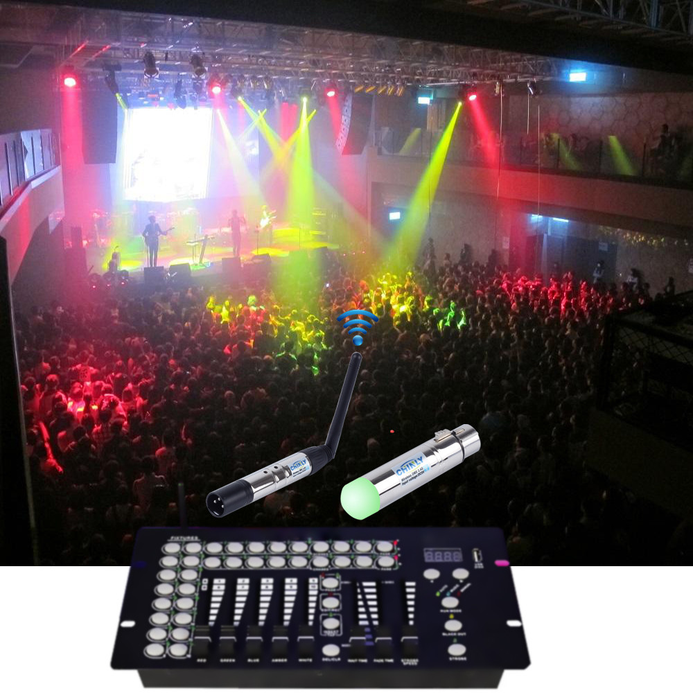 DMX512 Controller 1 Transmitter with 3 Receiver Wireless Control for Stage Light