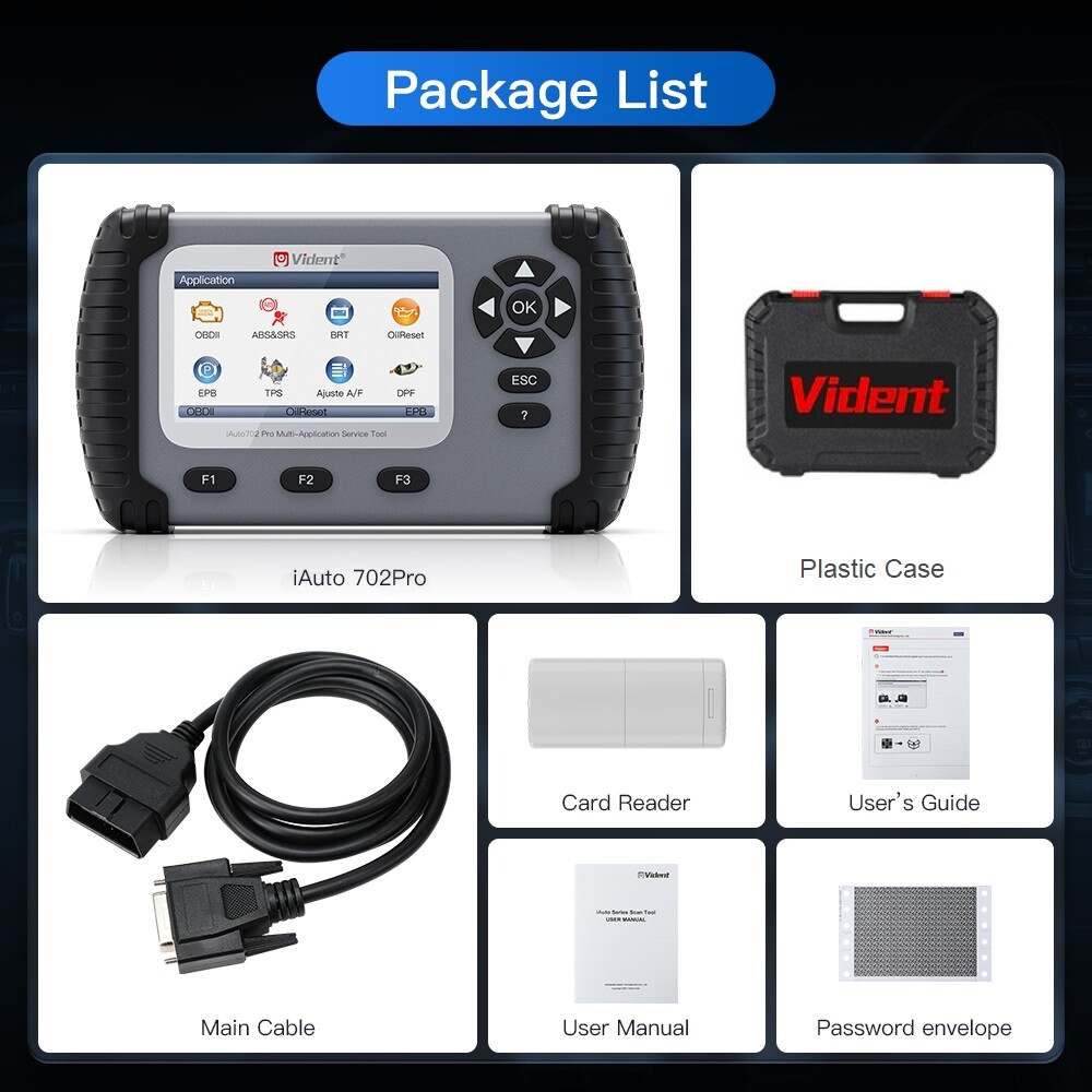 Vident iAuto702Pro Bidirectional ABS & SRS 2-System Diagnosis Key Programming