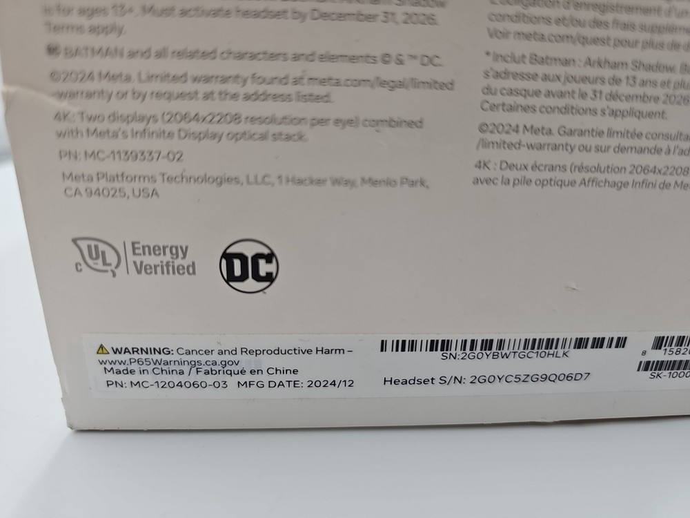 Meta Oculus Quest 3 S3A - 512GB VR Headset with Controllers