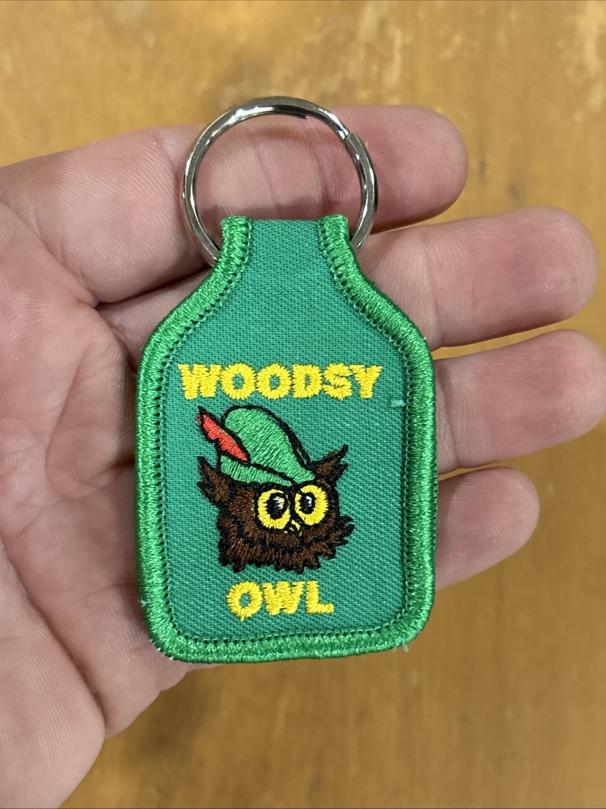 VINTAGE WOODSY OWL "Give a Hoot Don't Pollute" Keychain
