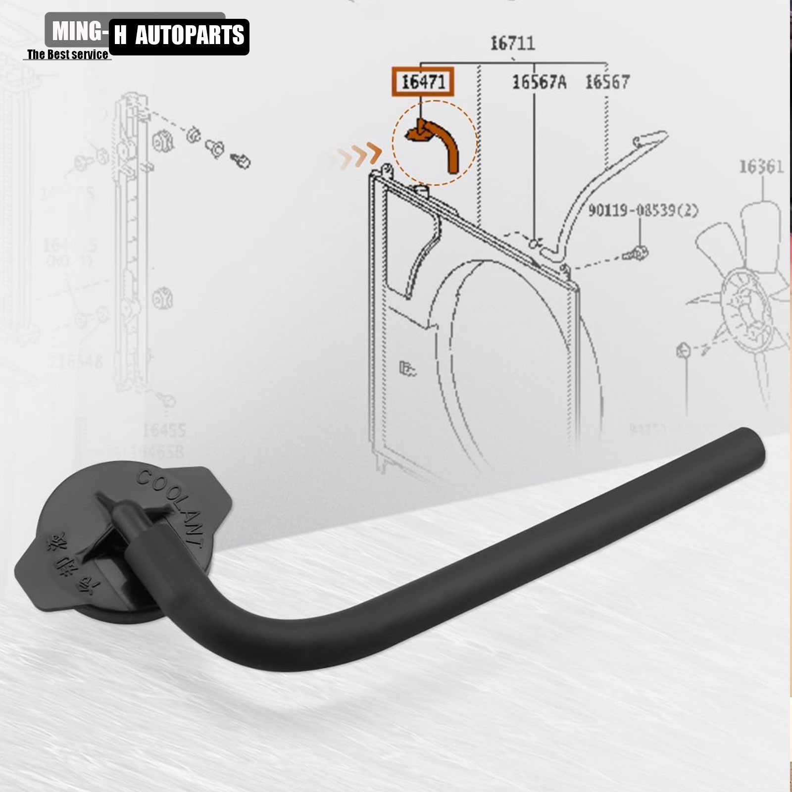 NEW COOLANT OVERFLOW RESERVOIR COVER CAP Kit For 2010-2015 Lexus RX350 RX450h