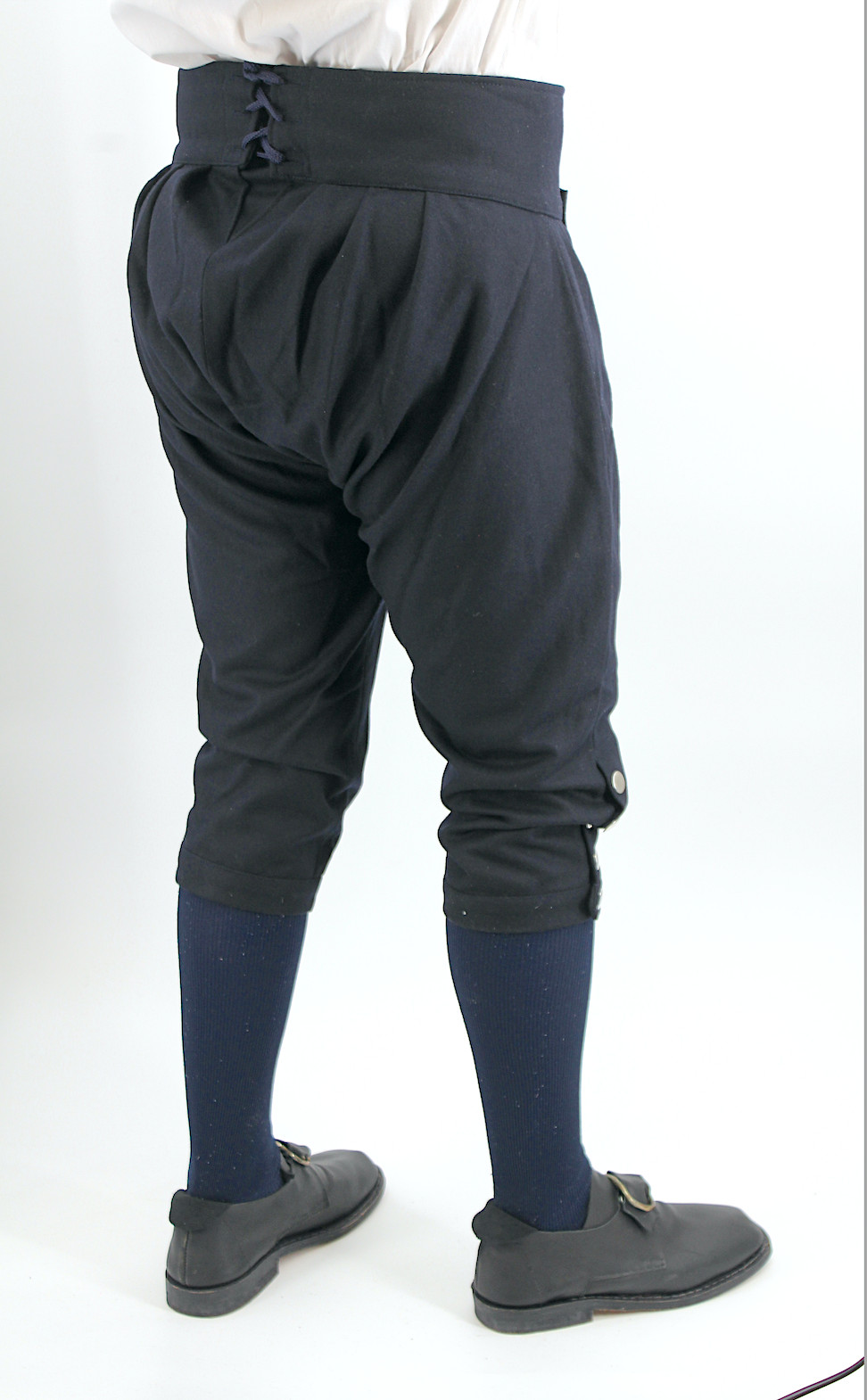 Dark Blue Wool Colonial Period Knee Breeches Size 46 / XXL