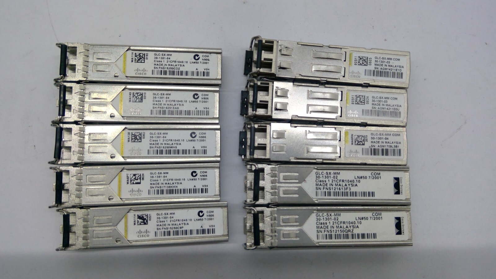 *LOT OF 10* Genuine Cisco GLC-SX-MM 1000Base-SX SFP Transceiver Module
