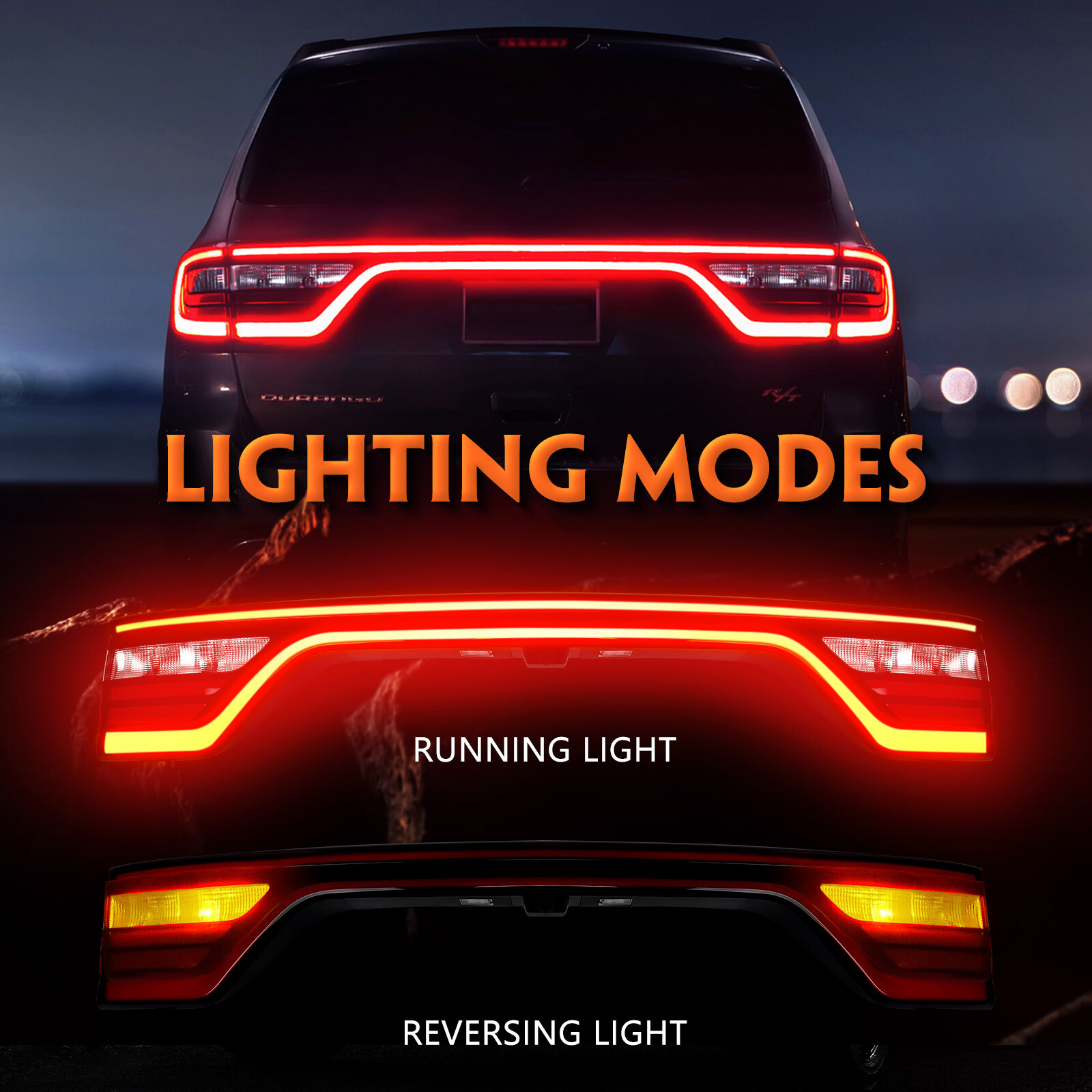 68453659AA LED Tail Light Lamp Liftgate For 2014-2022 Dodge Durango Camera Hole