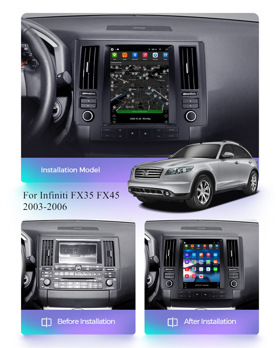 9.7" Android 11 Stereo Radio Head Unit Navi GPS For Infiniti FX35 FX45 2003-2006