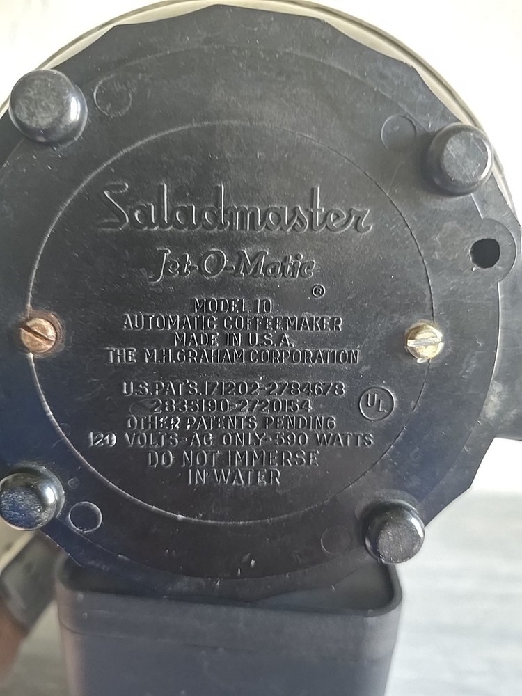 Saladmaster Jet-O-Matic Model 10 Electric Coffee Maker Working