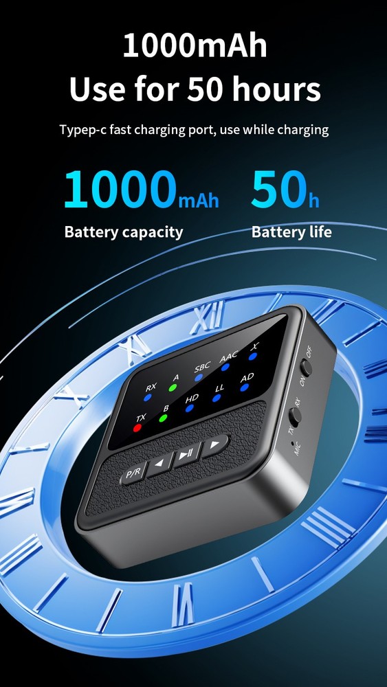 Bluetooth-Compatible 5.4 Audio Adapter APTX Receiver And Transmitter 2-In-1